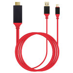 (2-in-1) USB Type-C to HDMI TV Adapter Cable (2m) for Mobile Phone / Tablet